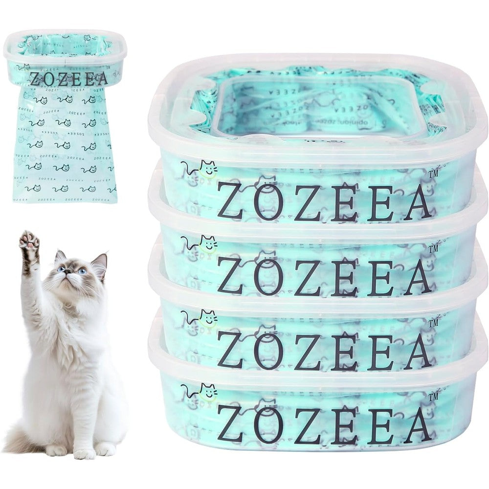 Zozeea cat litter refill bags front view four pack for odor control