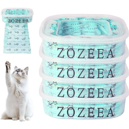 Zozeea cat litter refill bags front view four pack for odor control