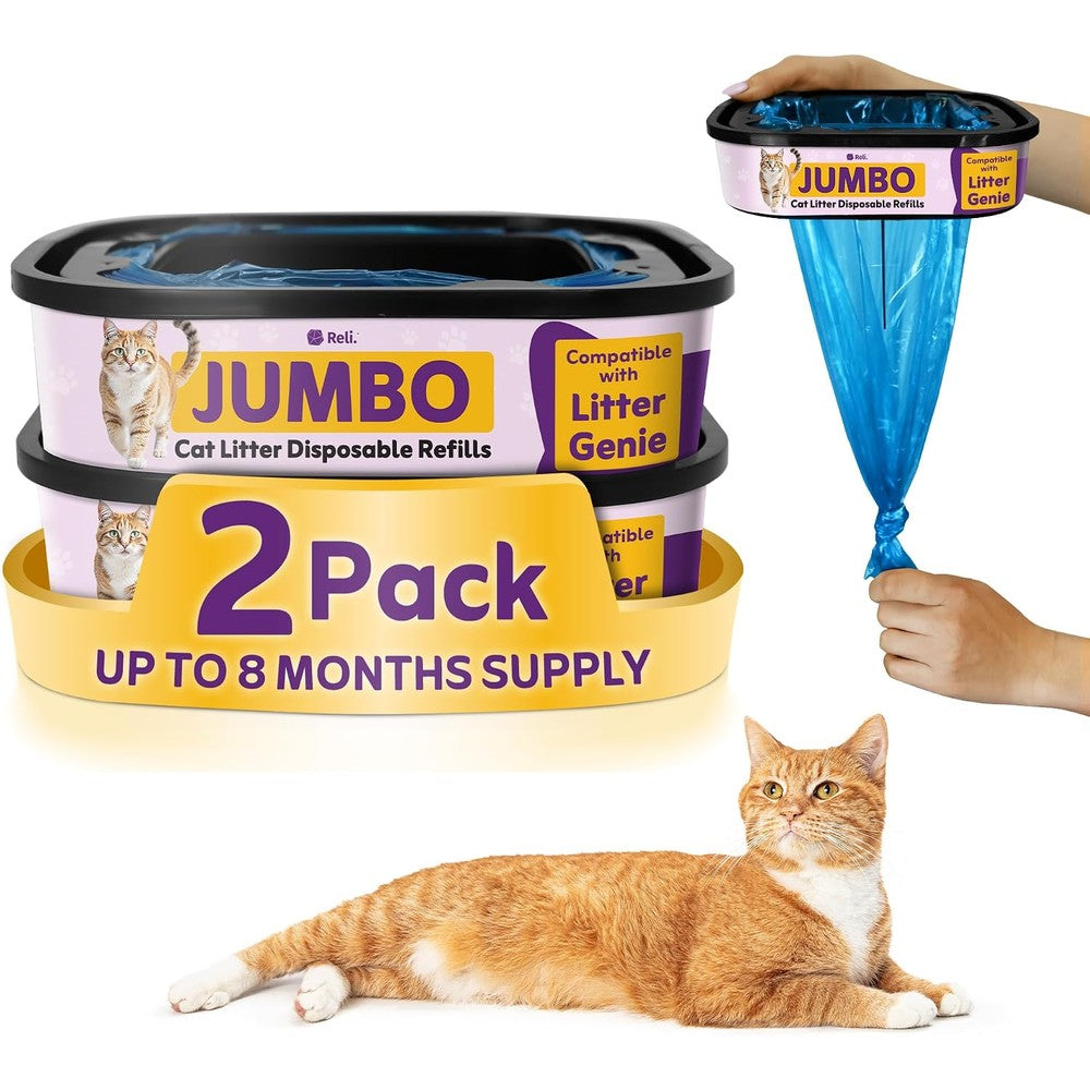 Reli. Jumbo Cat Litter Refill Bags Two Pack box front view