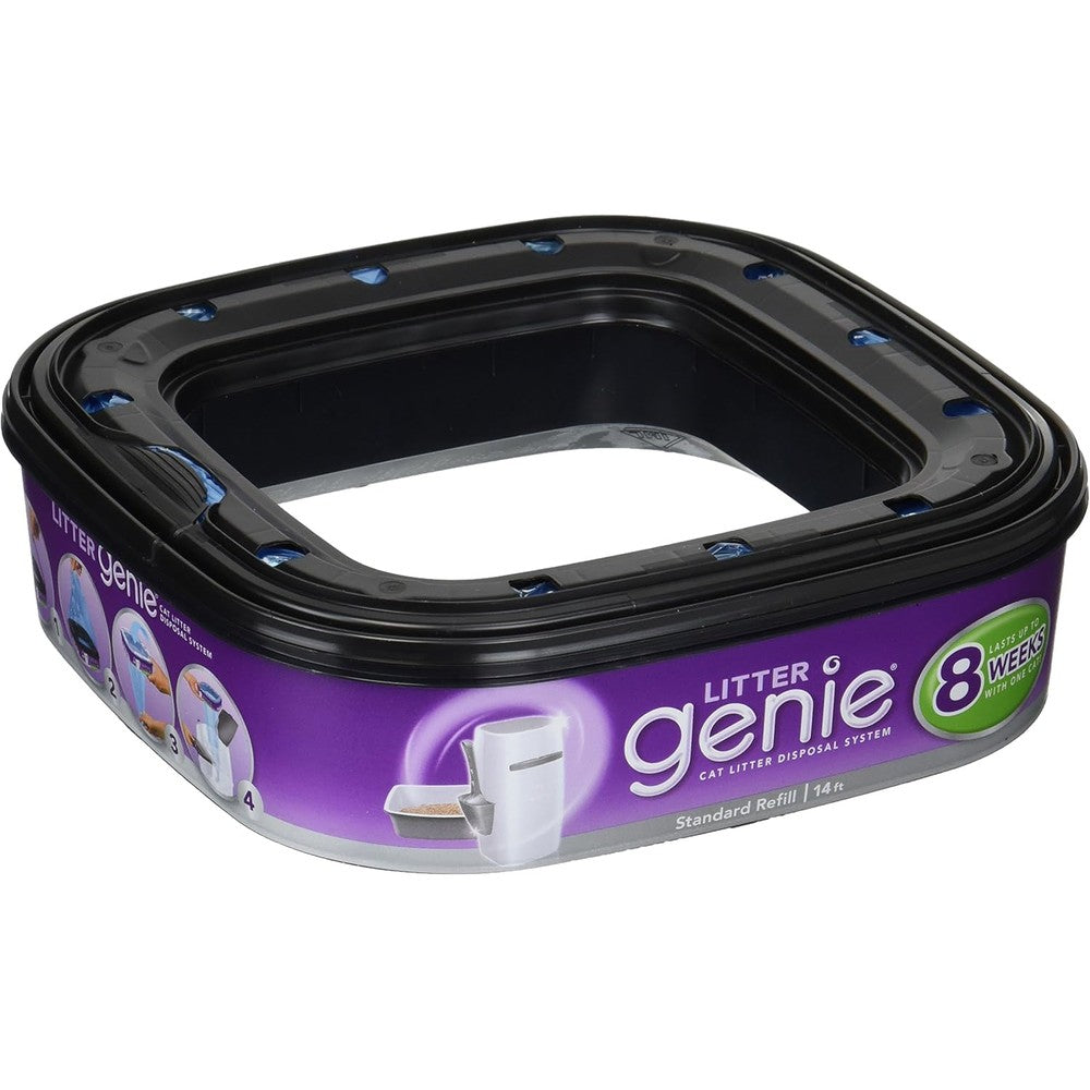 Litter Genie Cat Litter Disposal System Refill Six Pack front view showcasing the packaging.