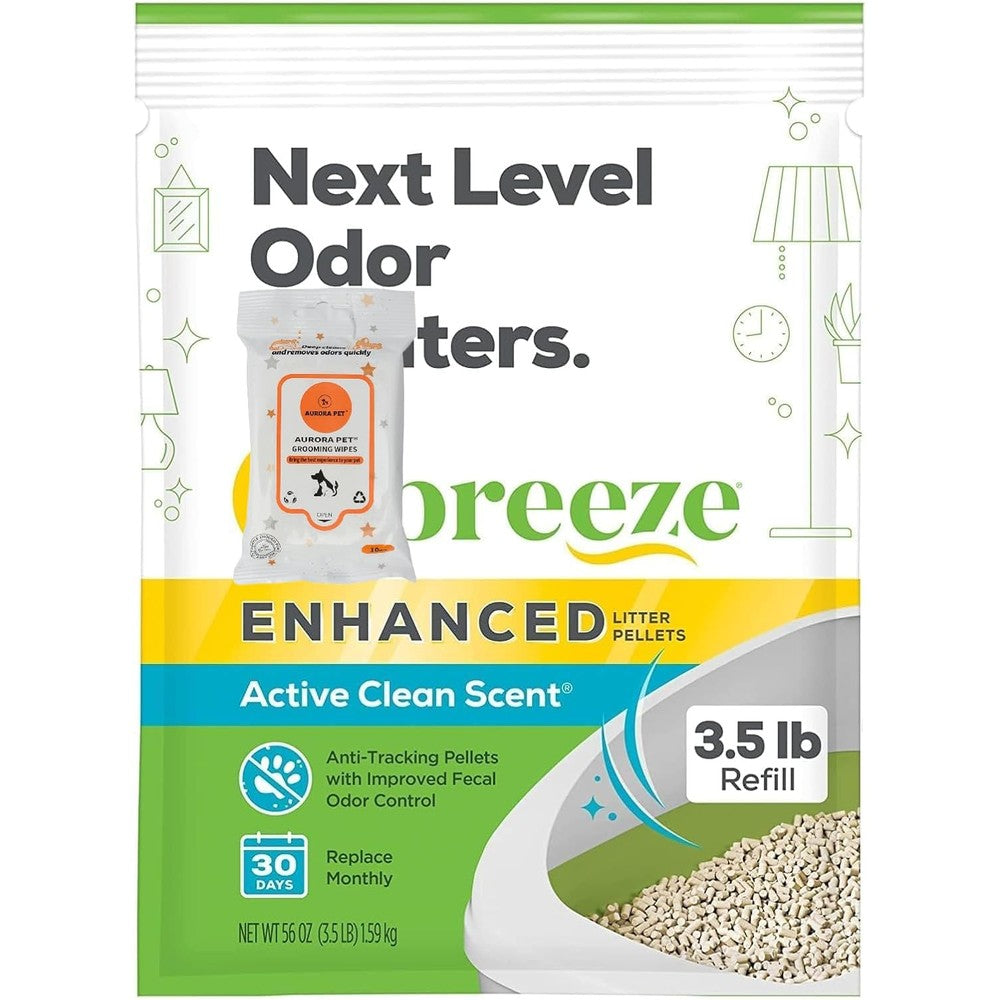 Aurora Pet Tidy Cats Breeze Enhanced Litter Pellets front view packaging