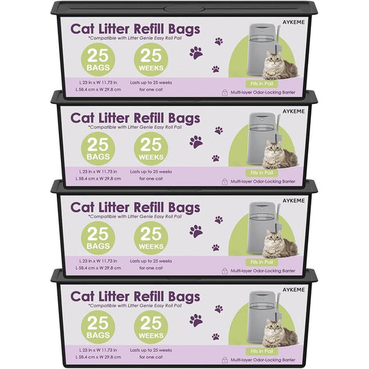 AYKEME cat litter refill roll bags packaging front view for odor control