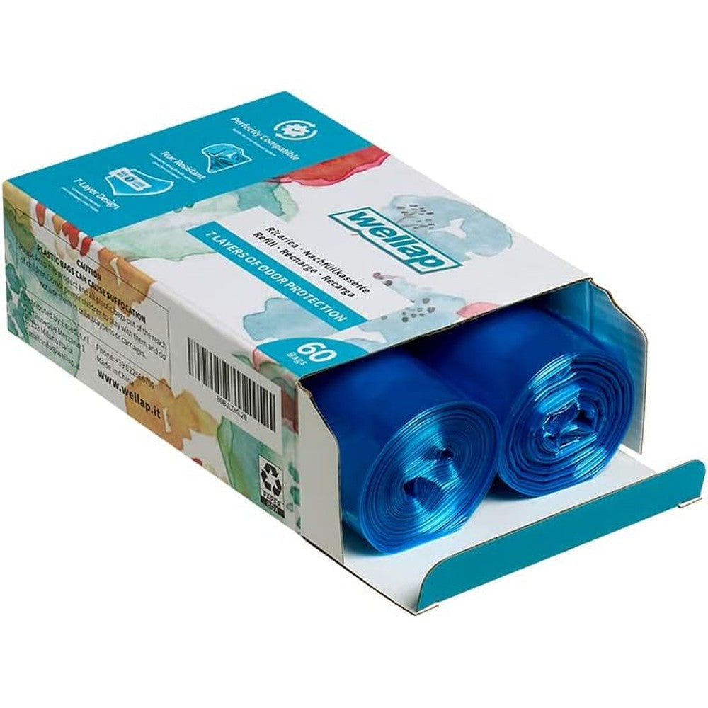 Glomire litter box waste drawer liners roll refill front view premium pet waste disposal bags