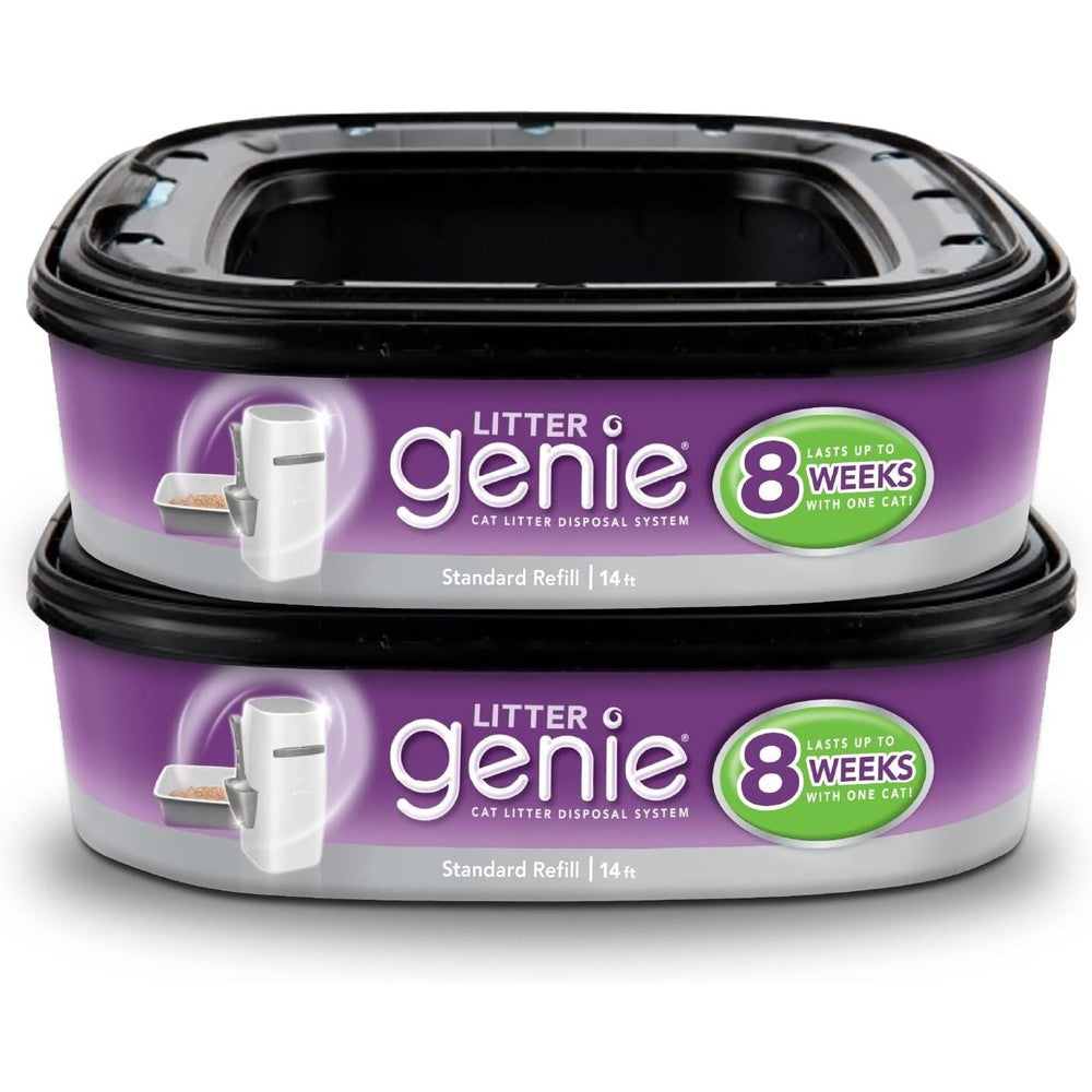 Litter Genie Standard Refill Cartridge 2 Pack front view cat litter disposal bags
