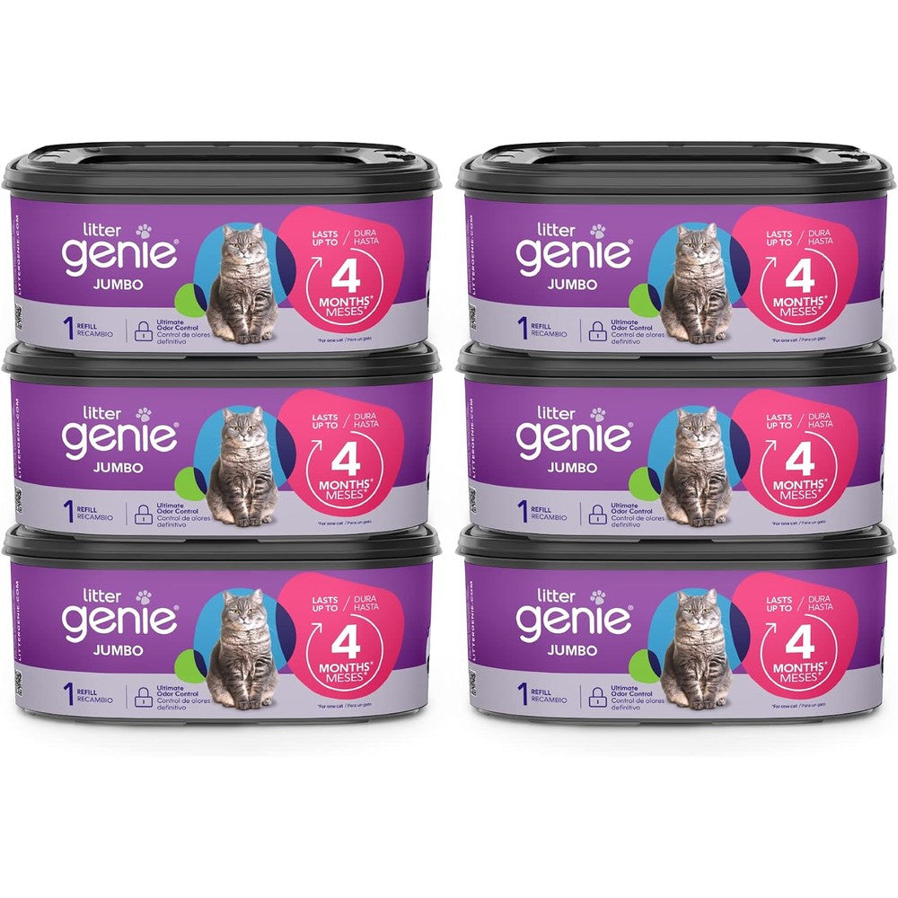 Litter Genie Jumbo Refill Bags Six Pack front view cat litter disposal system