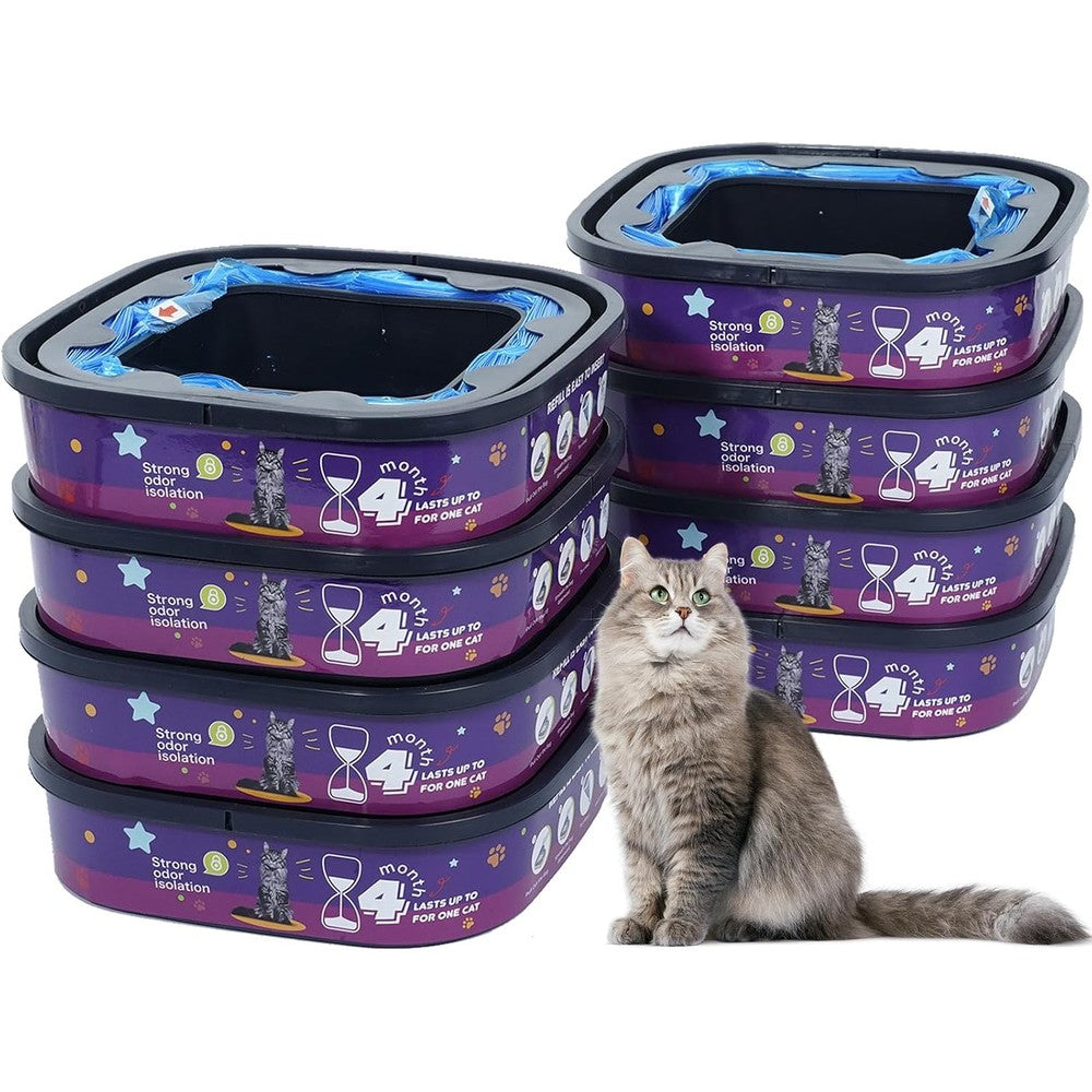 ZOZEEA cat litter refill bags cartridge 8 pack front view odor control