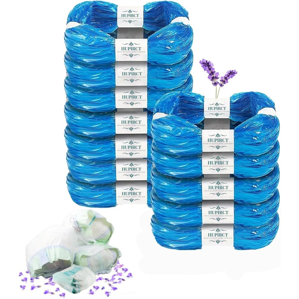 HUPIRCT 12-Pack Refill Bags front view showing lavender graphic packaging for diaper pails.