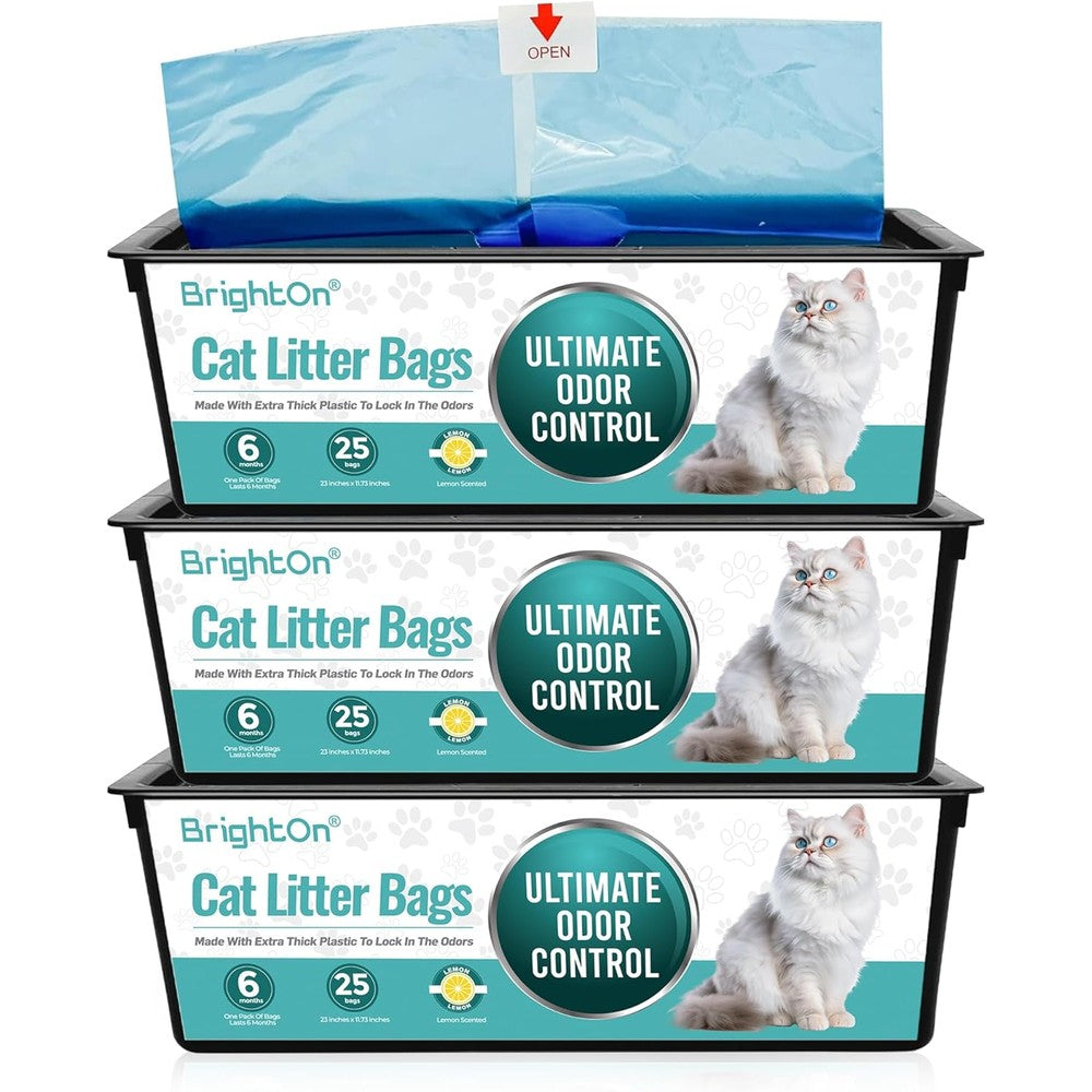 BrightOn litter bag refill 75 bags front packaging view