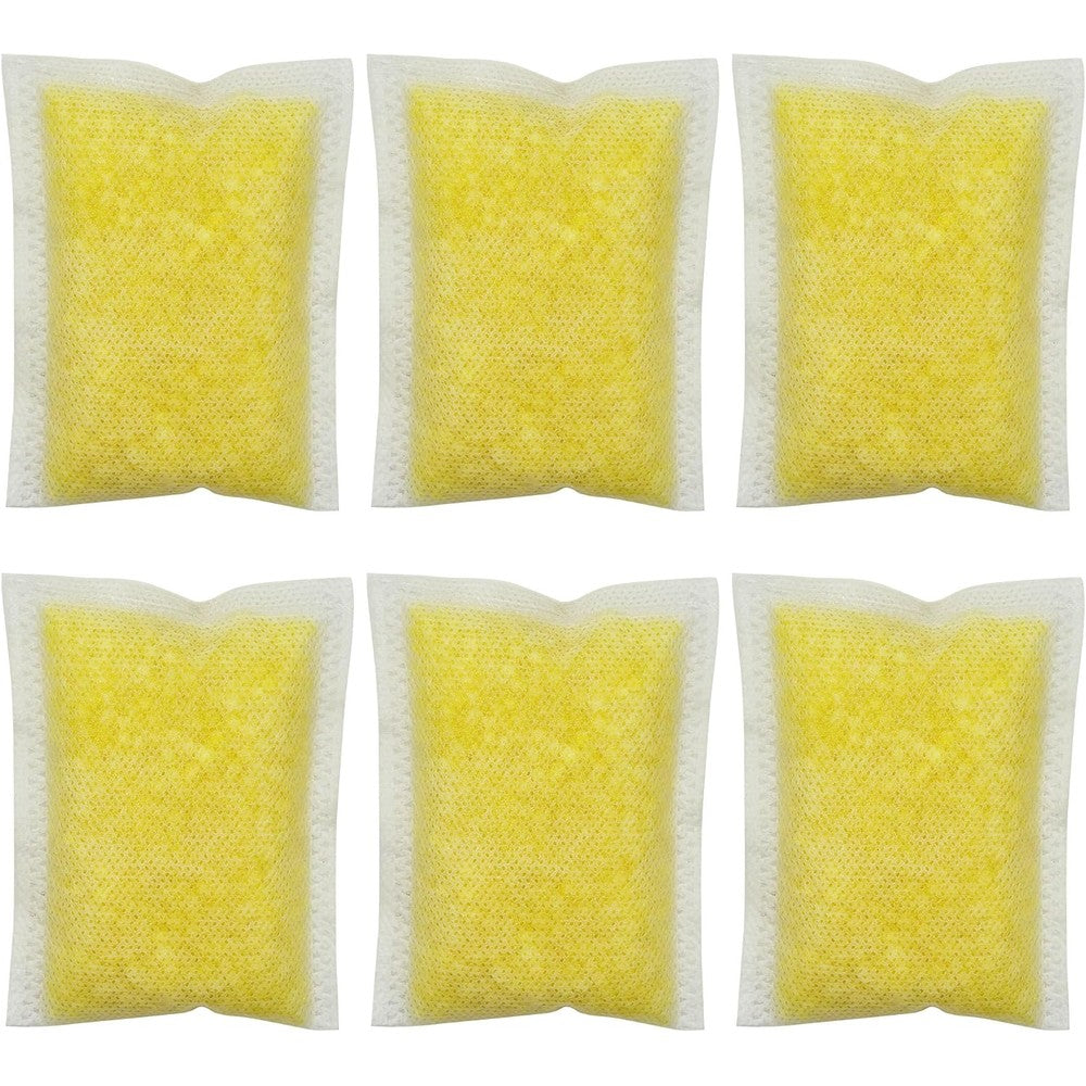 AFJWUZ odor removing refills six pack box front view showing yellow pet odor elimination packets.