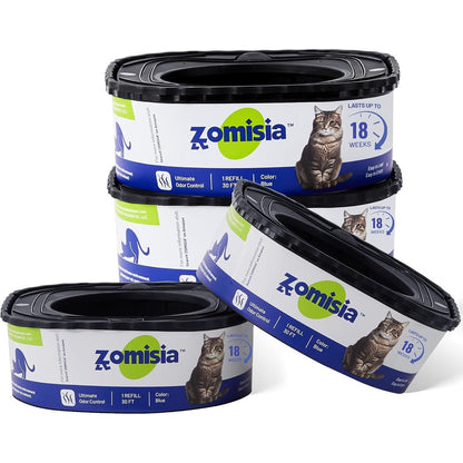 Zomisia 4 pack cat litter refill bags front view showcasing the packaging