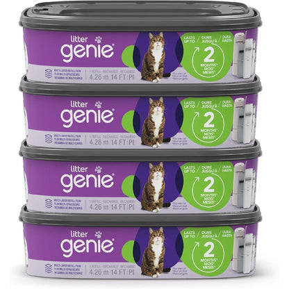 Litter Genie ultimate cat litter odor control refill four pack front view