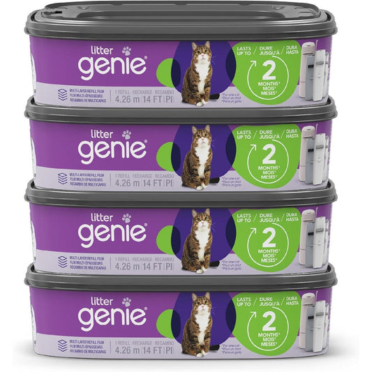 Litter Genie ultimate cat litter odor control refill four pack front view