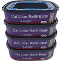DANMBAQU four pack cat litter refill bags front view showcasing odor control cartridges.
