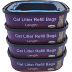 DANMBAQU four pack cat litter refill bags front view showcasing odor control cartridges.