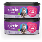 Litter Genie refill bags jumbo two pack front view showing purple packaging
