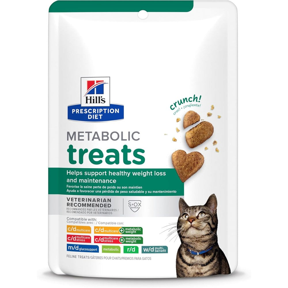 Hill's Prescription Diet Metabolic Weight Management Chicken Flavored Crunchy Cat Treats 2.5 Ounce Bag