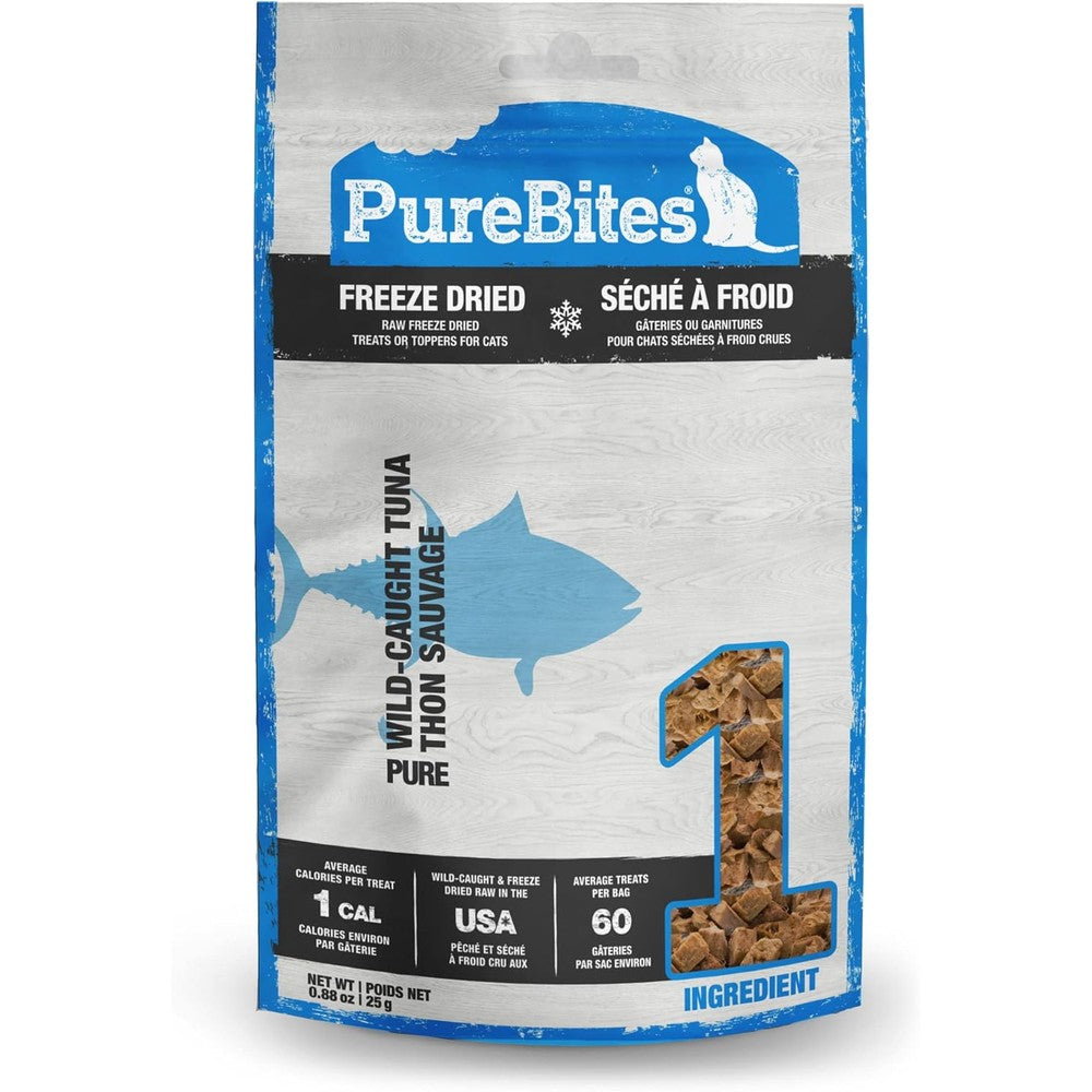 PureBites Tuna Freeze Dried Cat Treats Low Calorie High Protein Raw Feline Snacks Value Size 0.88 Ounce 25 Grams