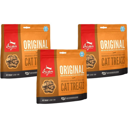 Orijen Original Freeze Dried Grain Free High Protein Cat Treats Made In The United States Of America Three Pack One Point Two Five Ounces Each