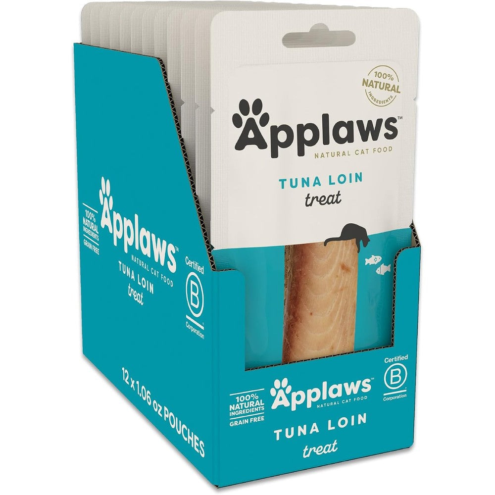 Applaws whole tuna loin cat treats front view packaging