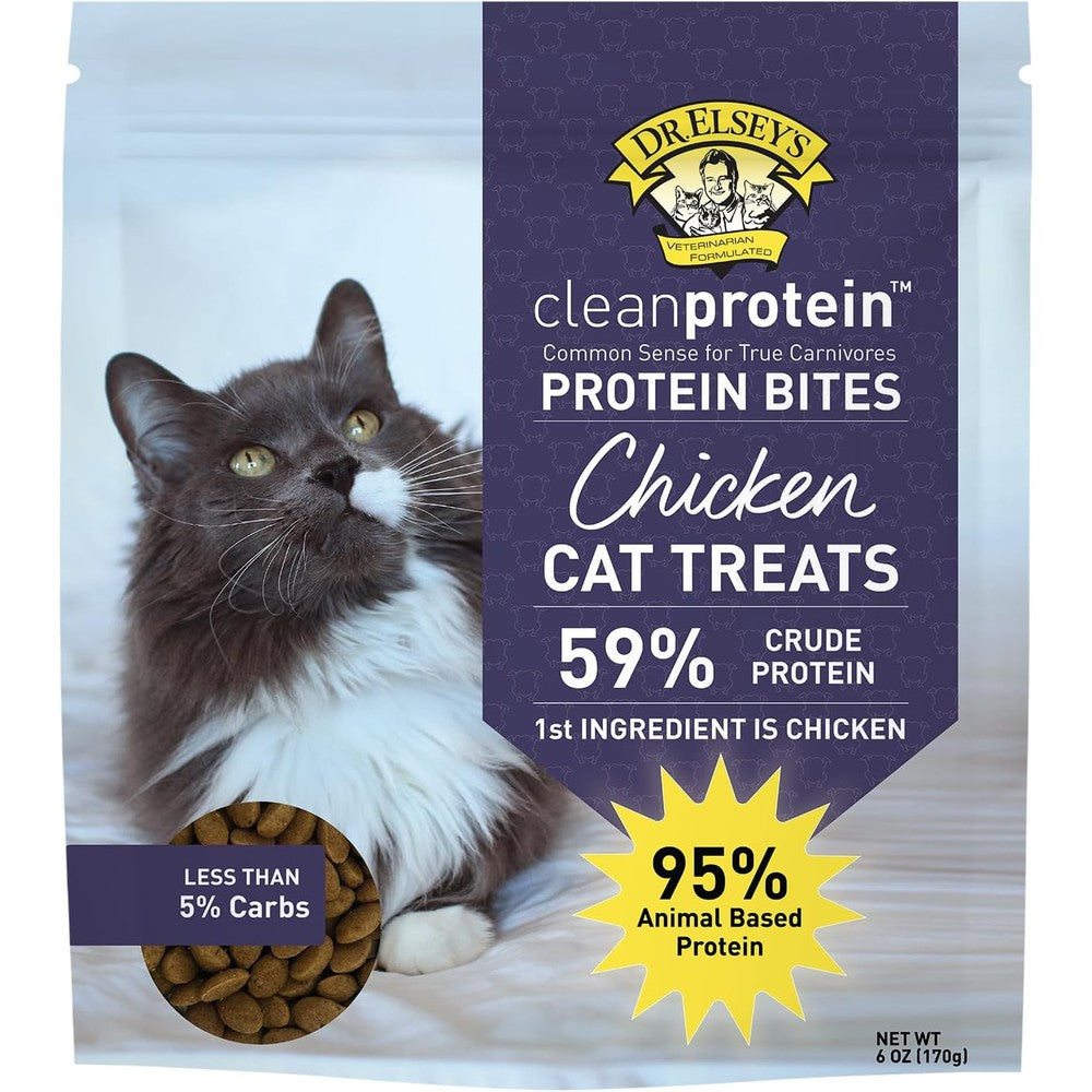 Dr. Elsey's Cleanprotein Protein Bites Chicken Flavor Crunchy Cat Treats For All Life Stages 6 Ounce