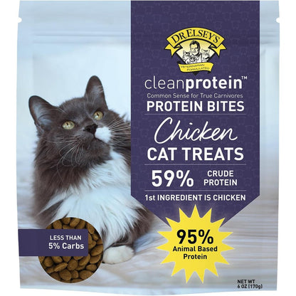 Dr. Elsey's Cleanprotein Protein Bites Chicken Flavor Crunchy Cat Treats For All Life Stages 6 Ounce