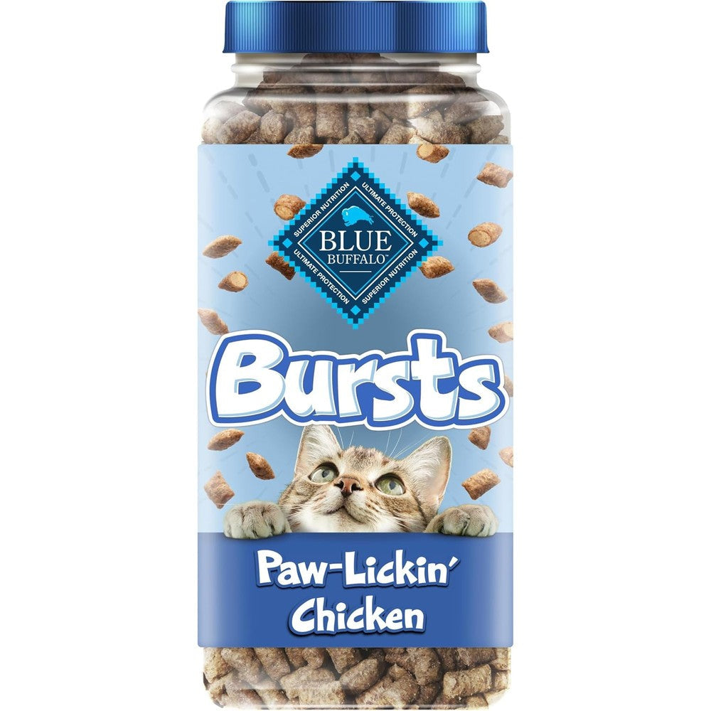 Blue Buffalo Bursts Paw-Lickin' Chicken Crunchy And Creamy Cat Treats For Training And Daily Rewards Large Tub 12 Ounce
