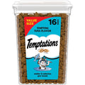 Temptations tuna cat treats tub front view packaging