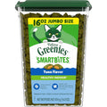 Greenies Feline Smartbites tuna cat treats front view tub