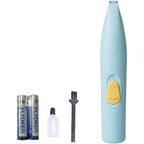 Victoryy quiet electric pet paw hair trimmer in sky blue front view for precise grooming
