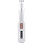 maximumRs Pet Foot Shaver and trimmer in white showing the front view with rose gold power button.