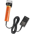 JUOPTGJ electric pet clipper shears front view showcasing the premium wood grain handle design