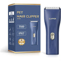Grimgrow mini electric pet hair clipper in blue and pink front view