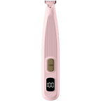 Nstefo cat grooming trimmer front view showing pink design and LED display.