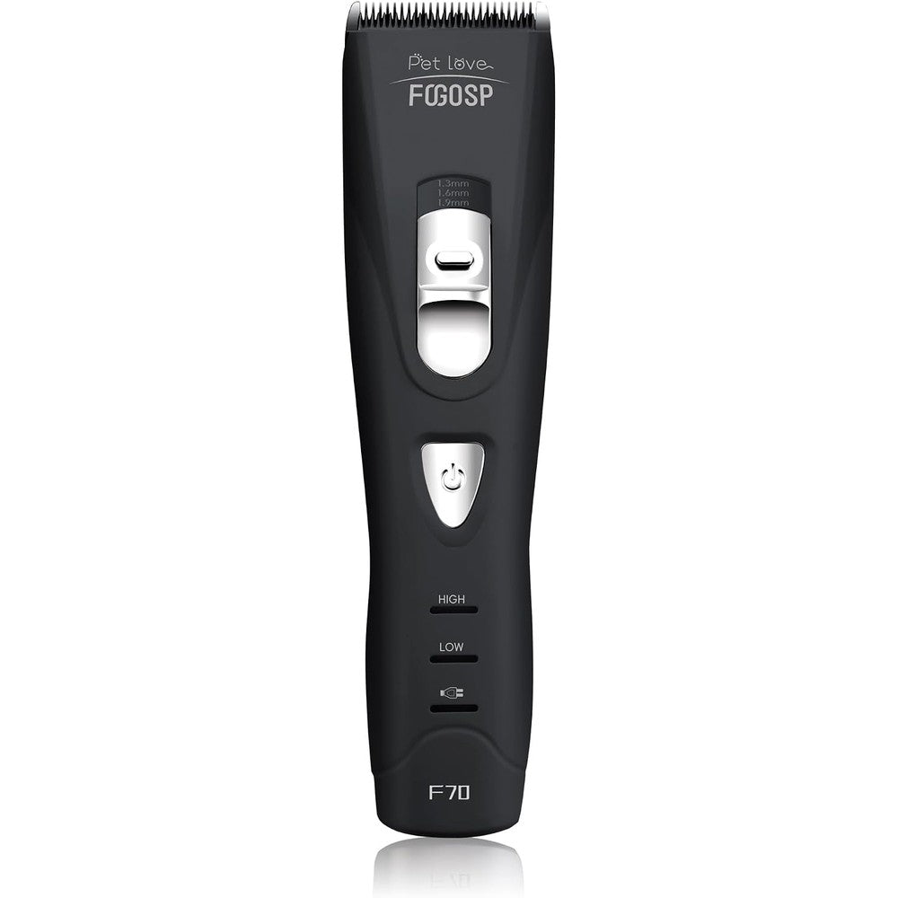 FOGOSP F70 quiet dog hair clippers front view cordless pet grooming kit