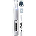 Leryveo cat grooming trimmer front view showing white sleek design and charging indicator