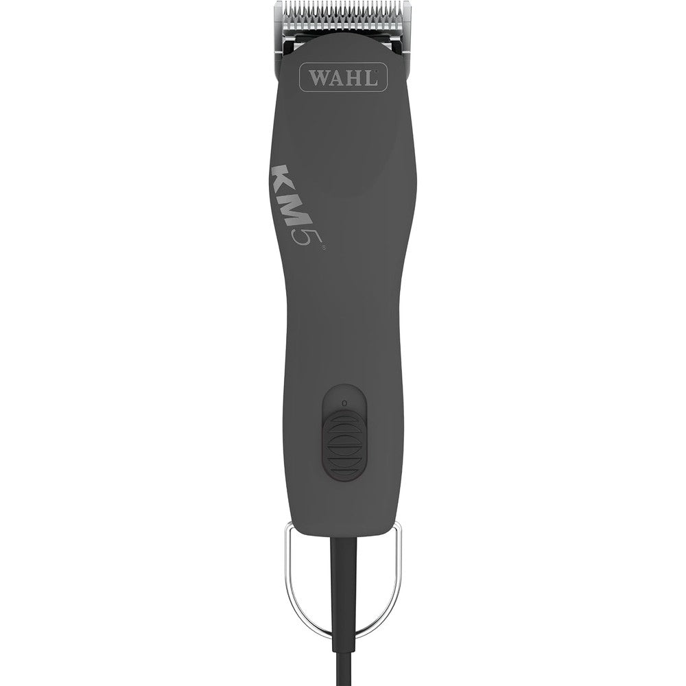 Wahl Pro Animal Curly Coat KM Two Speed Pet Clipper front view showing gunmetal finish.