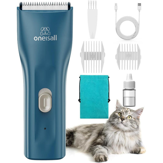 Oneisall pet clipper for cat matted hair front view in green