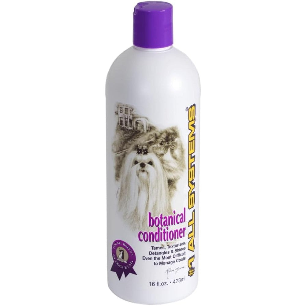 #1 All Systems Botanical Conditioner 16 Fluid Ounce front view bottle for professional pet grooming.