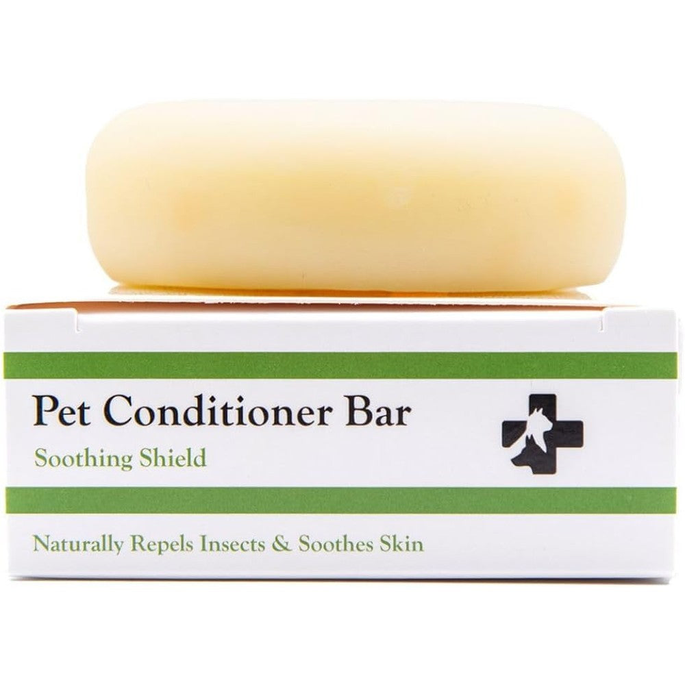 The Animal Bar Soothing Shield Pet Conditioner Bar front view for dry itchy skin relief.