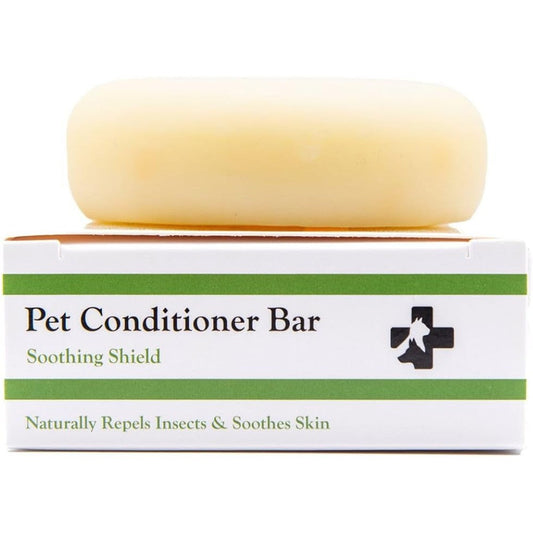 The Animal Bar Soothing Shield Pet Conditioner Bar front view for dry itchy skin relief.