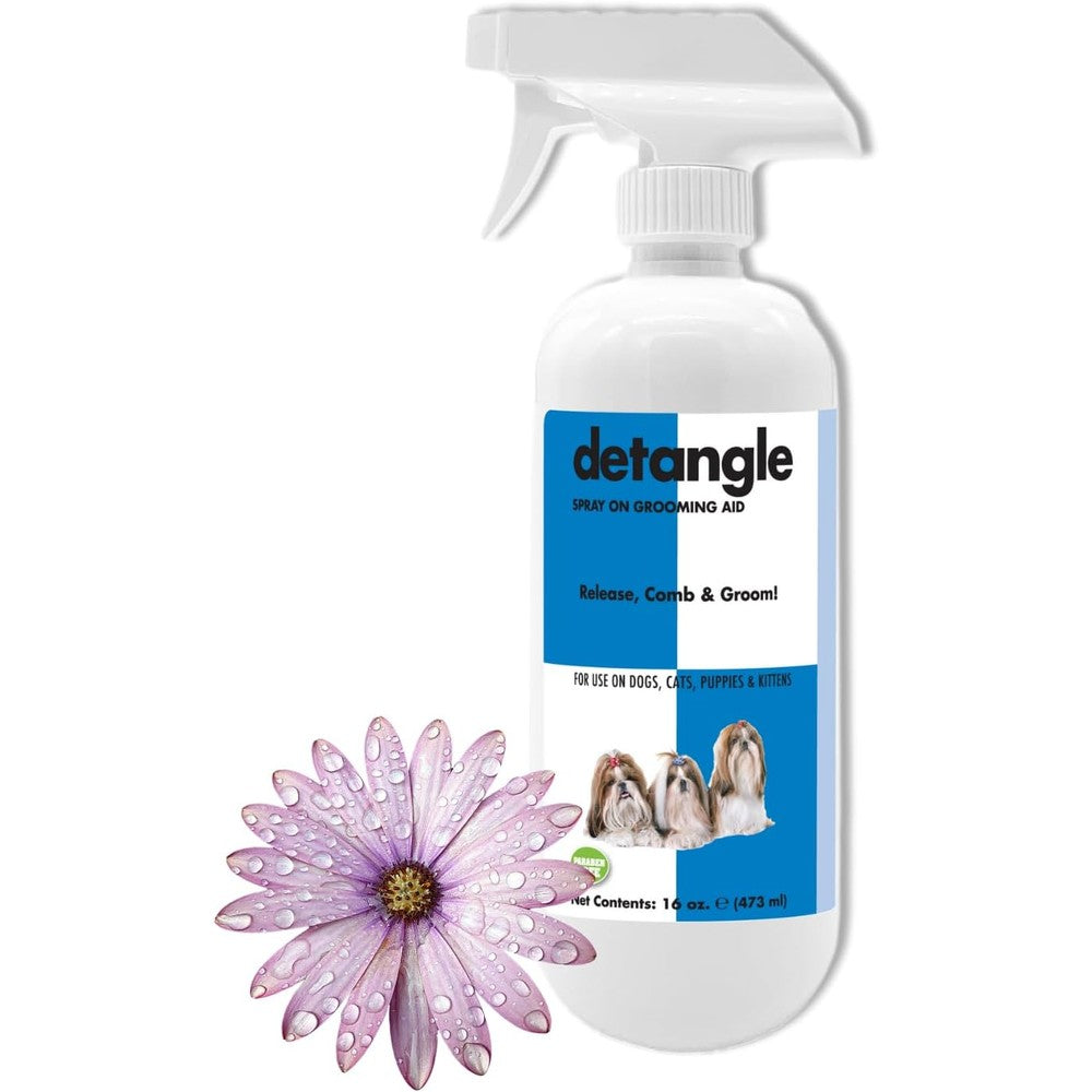 Showseason Detangle Pet Spray 16 Ounce front view bottle for dog and cat dematting