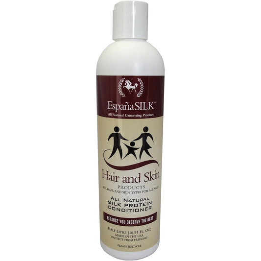 Espana Silk Protein Conditioner front view bottle on a plain background for hair and skin hydration