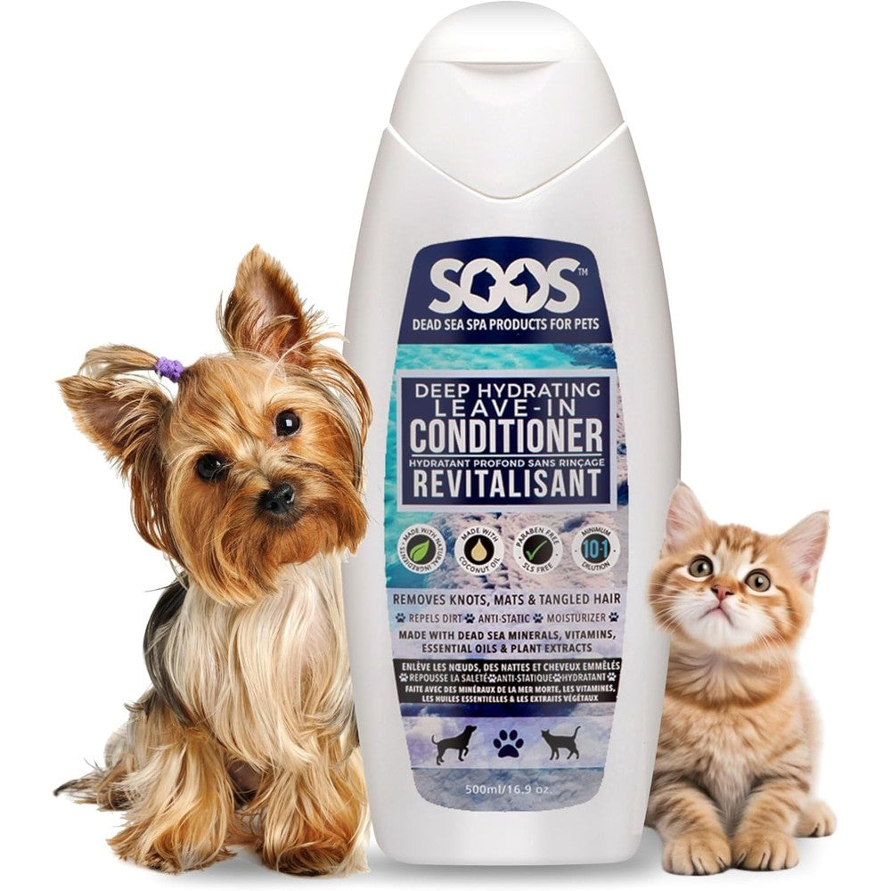 Soos Pets deep hydrating leave in conditioner 500ml front view bottle