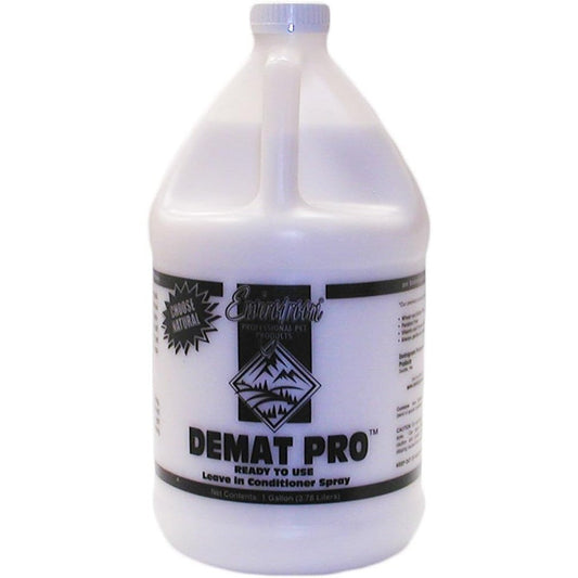 Envirogroom De-Mat Pro Spray RTU one gallon container front view professional pet detangling leave-in conditioner