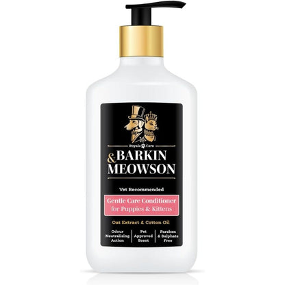 Barkin and Meowson Gentle Care Conditioner front bottle view for puppy and kitten grooming