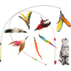 Fashion's Talk feather wire wand cat toy front view showing wands and attachments