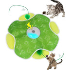 EHWZ hide and seek cat toy front view showcasing the circular fabric cover and motion sensor interface