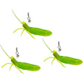 TTcat grasshopper cat wand refills 3 pieces pack front view showing realistic green feathers.