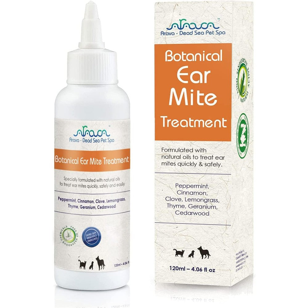 Arava Natural Ear Mite Treatment front view bottle packaging