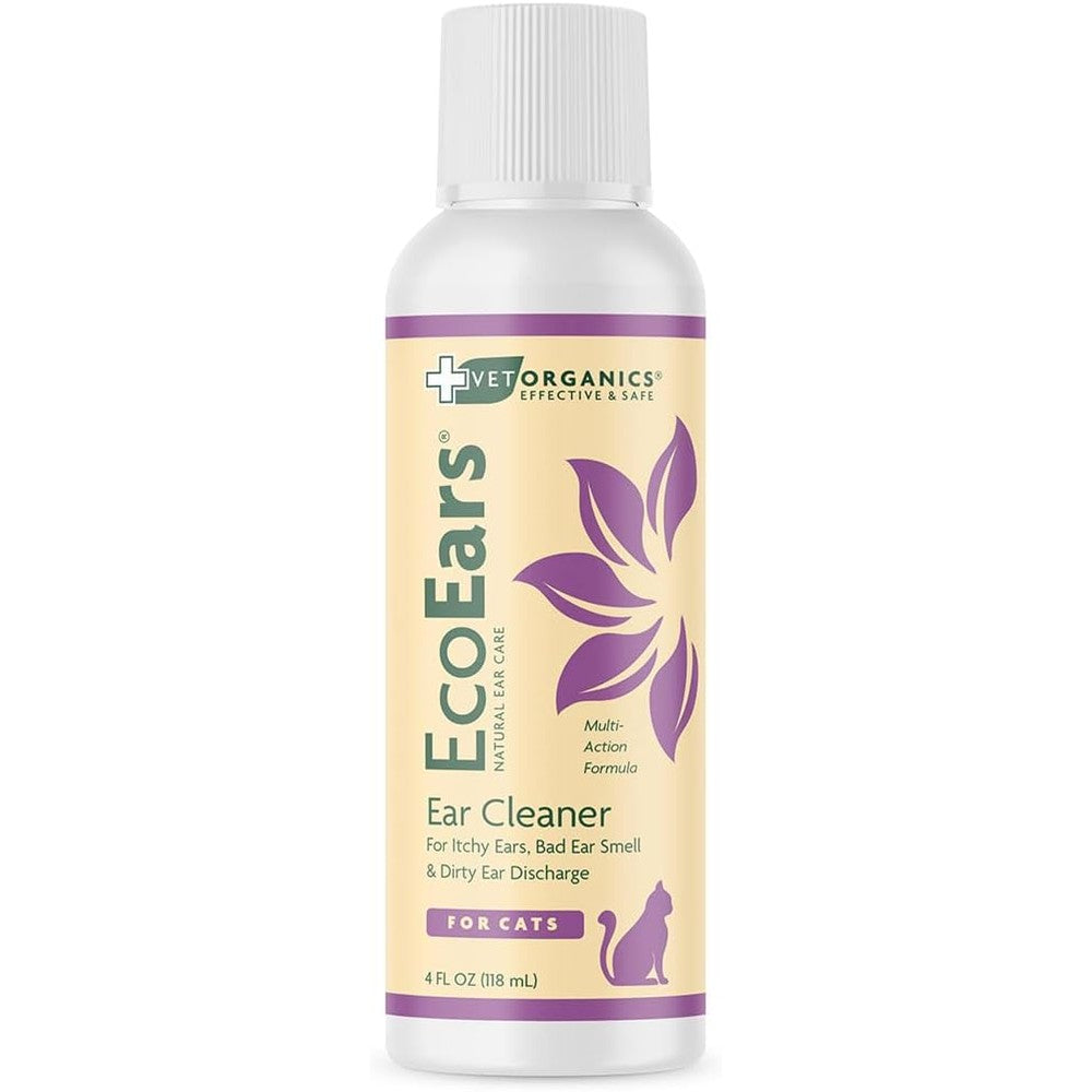Vet Organics EcoEars Cat Ear Cleaner 4 fluid ounces front view